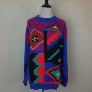 Vintage Le Moda Sweater Geometric 80’s 90’s Womens Small
